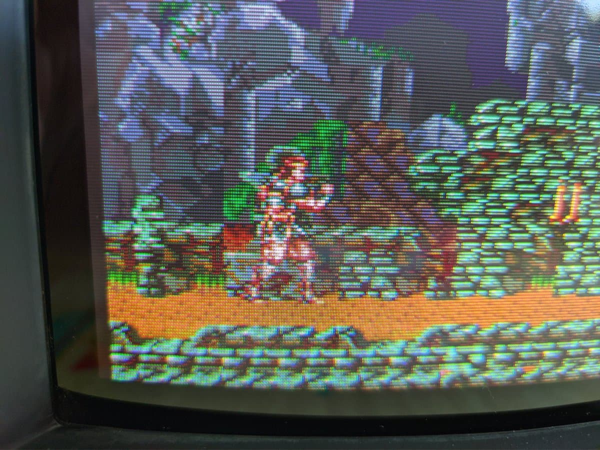 Sony BVM-9045QD CRT displaying SNES Castlevania gameplay with restored color output after neckboard repair and full restoration work.