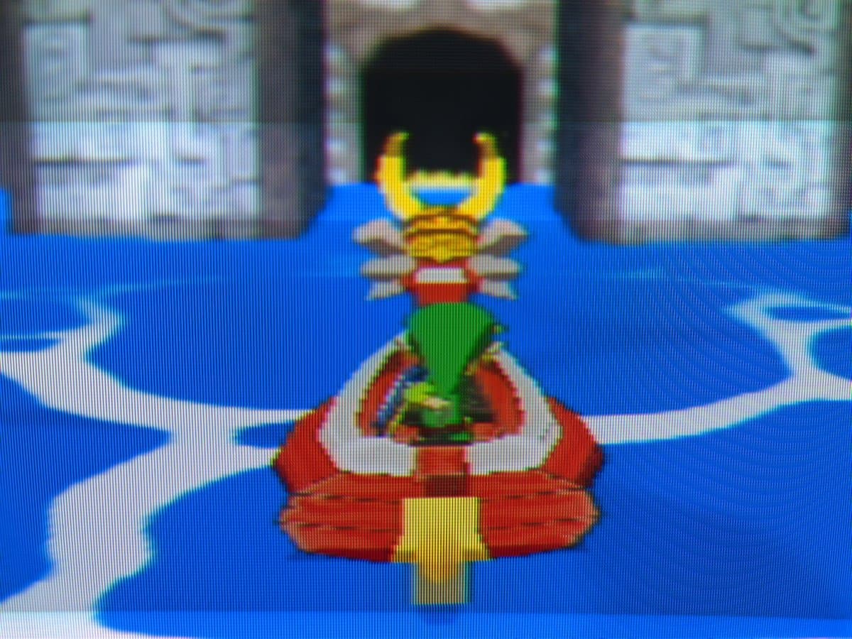 Pixel-perfect 480p output on restored Sony BVM-D14H1E showing Legend of Zelda gameplay with vibrant colors and sharp geometry.