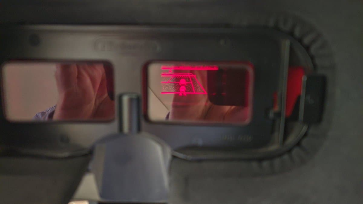 Virtual Boy displays showing clear red image output after Virtual Ribbon 4.0 installation and refurbishment work completed successfully.